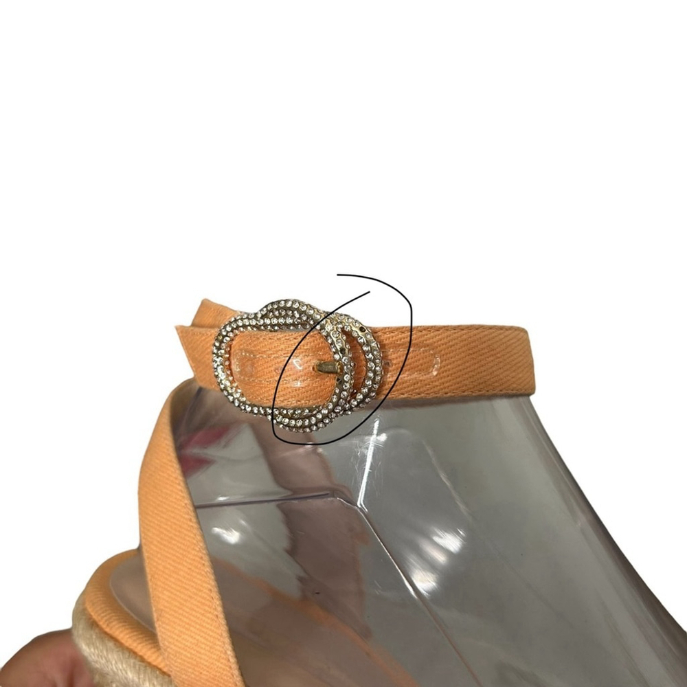 Stuart Weitzman Mango Orange Summer Jute Espadrille Wedge Sandal Women’s Size 9 - Picture 14 of 15